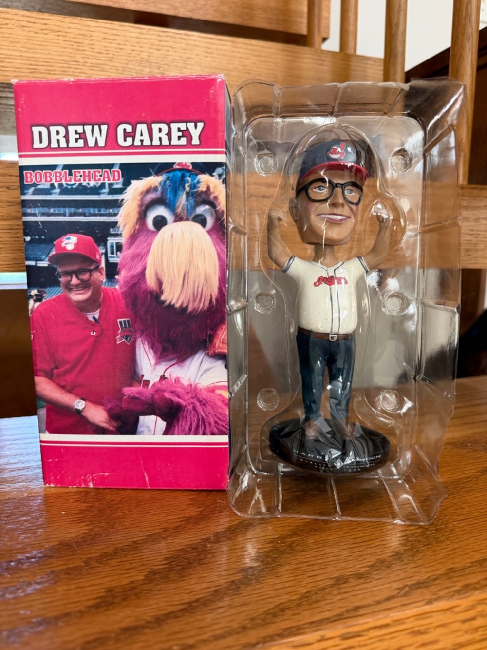 New Drew Carey 2006 Cleveland Indians Guardians Baseball Bobblehead